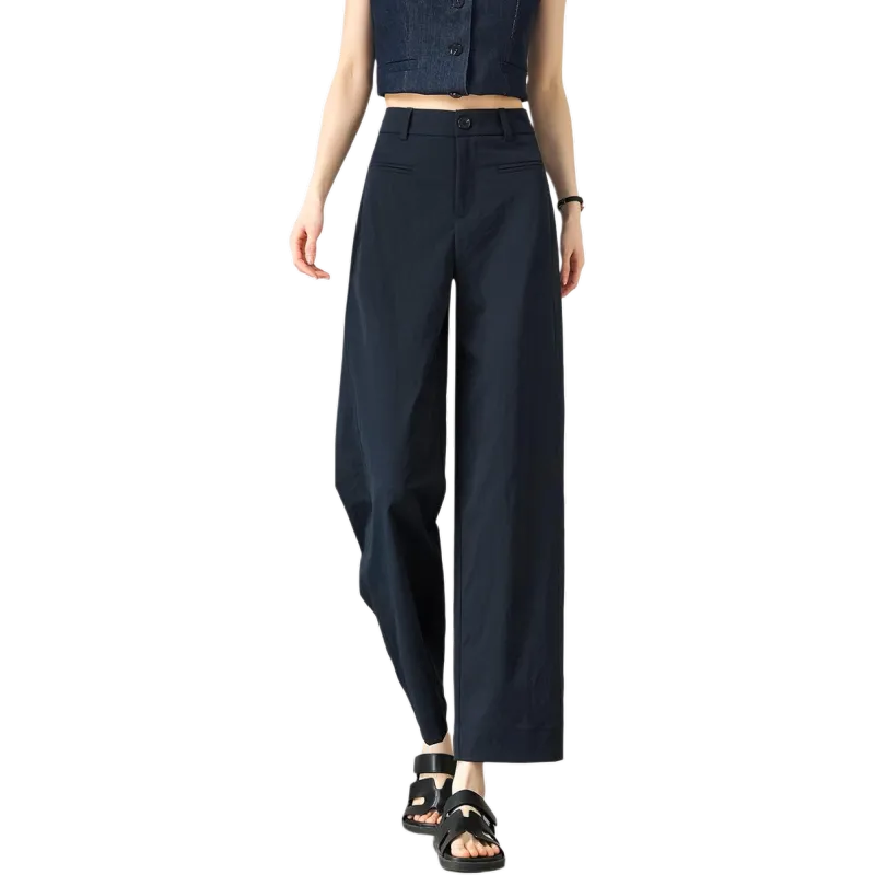 Weixi Casual Pants Women's Navy Blue-1