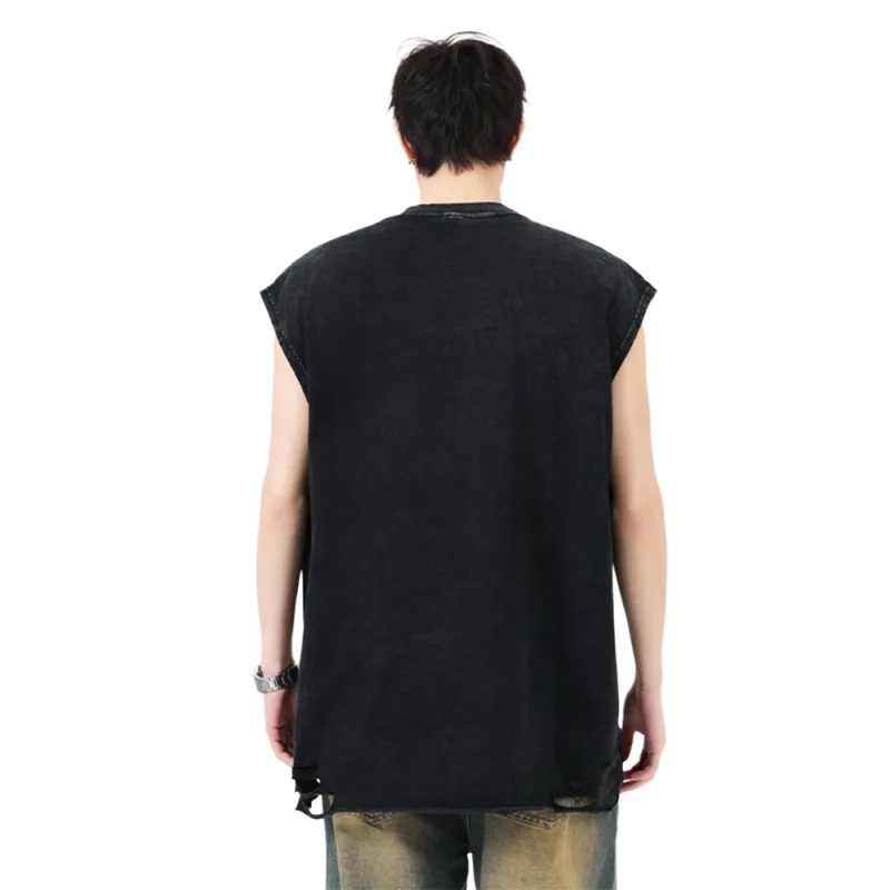 7 SEVFUN Tank Tops Unisex Washed Black-4