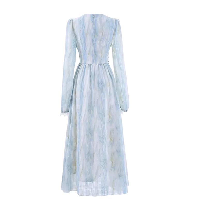 Incolore Long Sleeved Dress Women's Cerulean-1