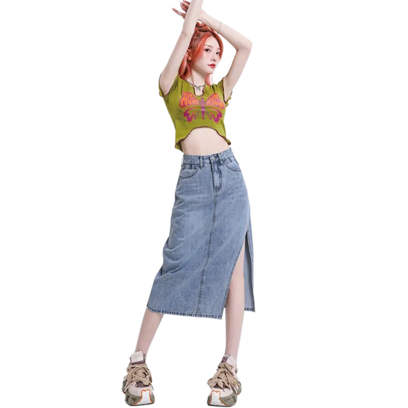 Zomuros Denim Long Skirt Women's-1