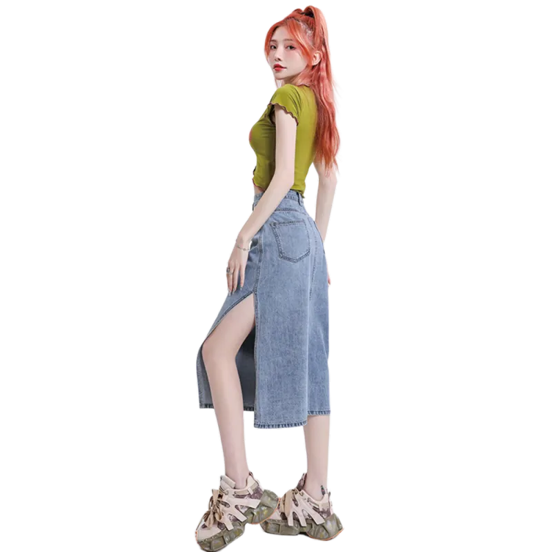 Zomuros Denim Long Skirt Women's-3