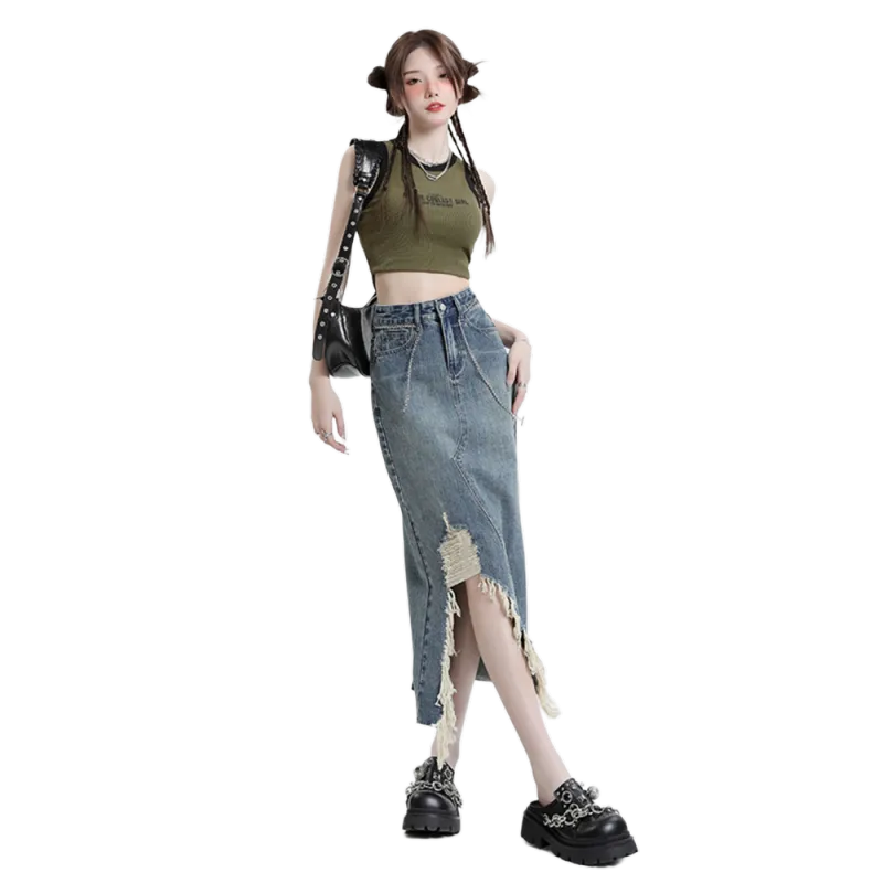 Zomuros Denim Long Skirt Women's-2