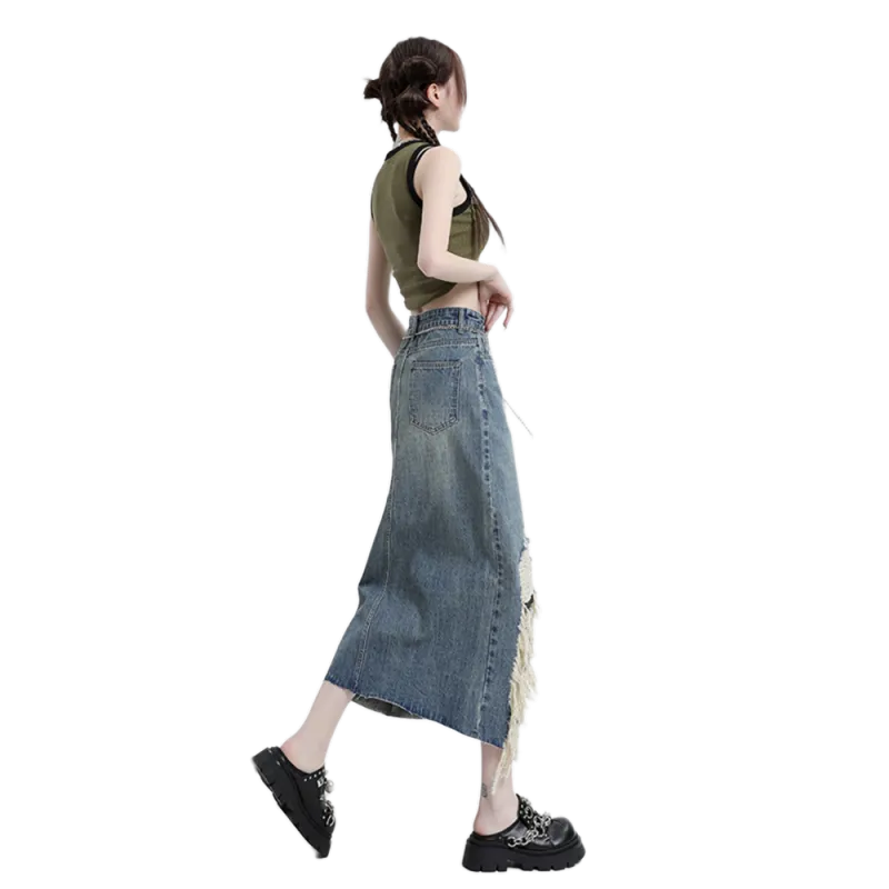 Zomuros Denim Long Skirt Women's-3