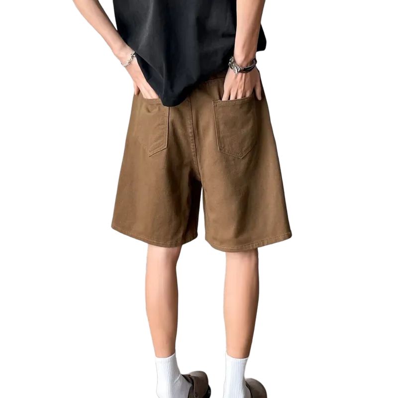 TELENT Denim Shorts Unisex Brown-1