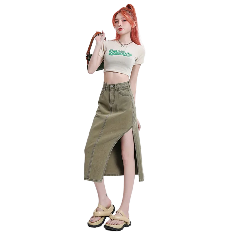 Zomuros Denim Long Skirt Women's-9
