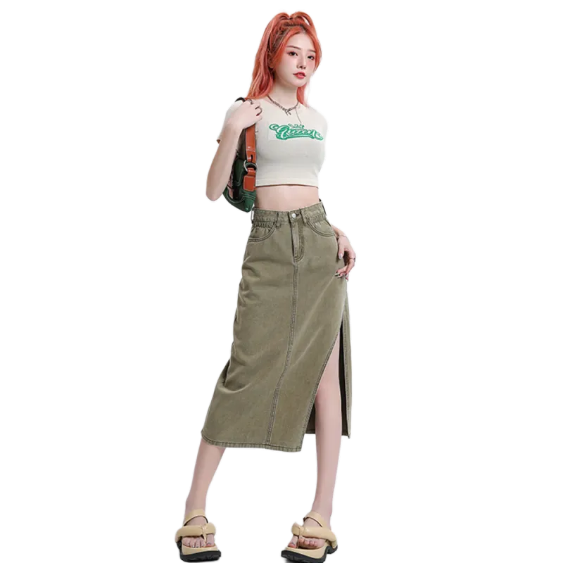 Zomuros Denim Long Skirt Women's-10