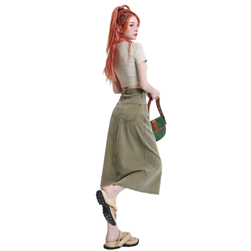 Zomuros Denim Long Skirt Women's-11