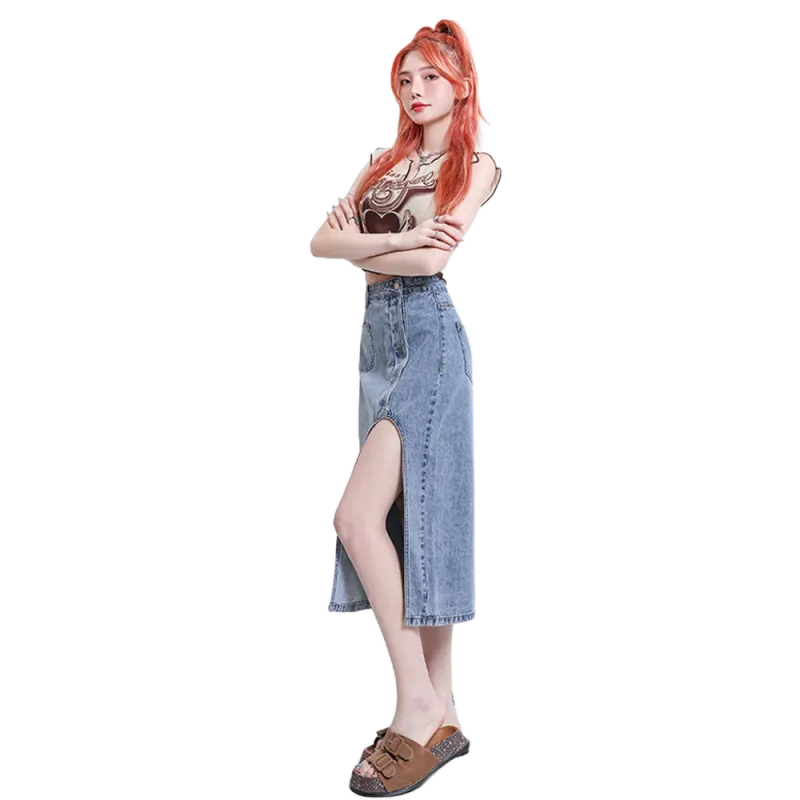 Zomuros Denim Long Skirt Women's-1