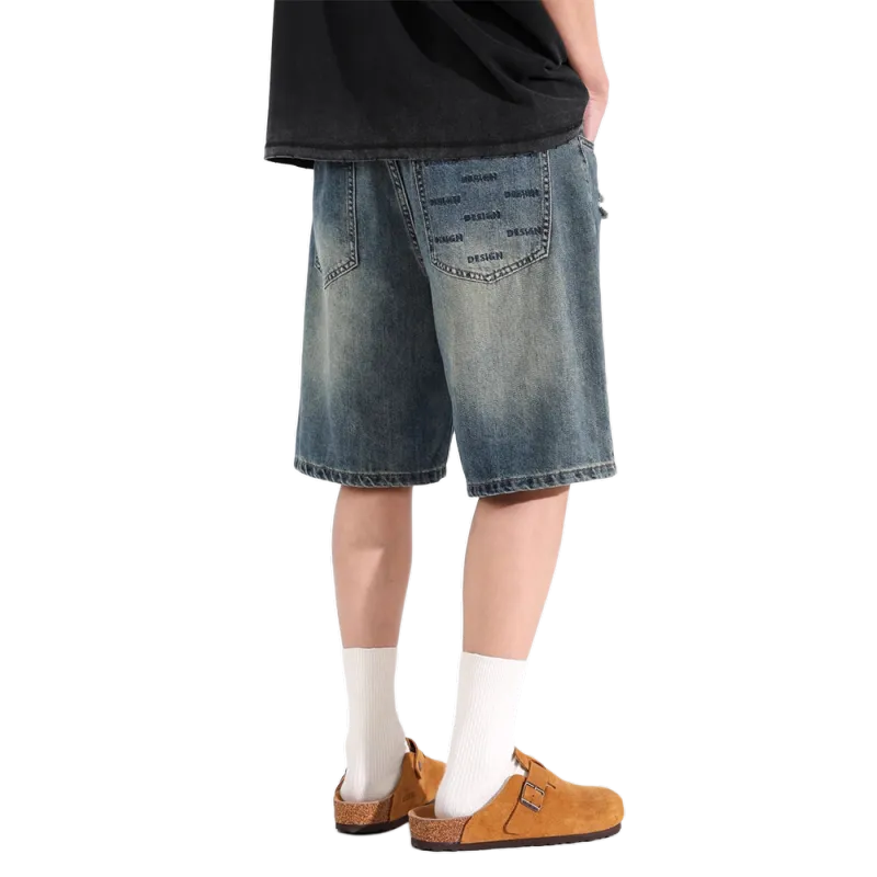 FRQ Denim Shorts Unisex Vintage Blue-4
