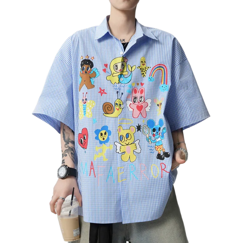 IL SARTO Shirts Unisex Light Blue Plaid-3
