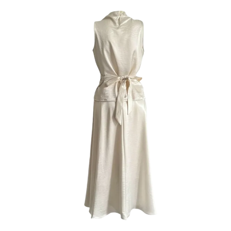 JOSR Two Piece Skirt Sets Women's White-1