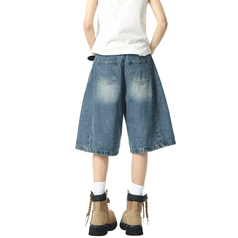 PVPVPV Denim Shorts Unisex Blue-1
