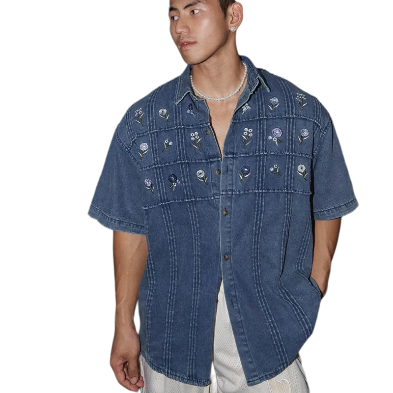 Zomuros Shirts Unisex Denim Blue-4