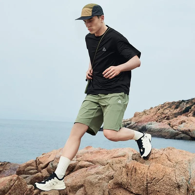PEAK Cushioning Anti Slip Wear Resistant Breathability Low Top Running Shoes Men's Ecru Black-6