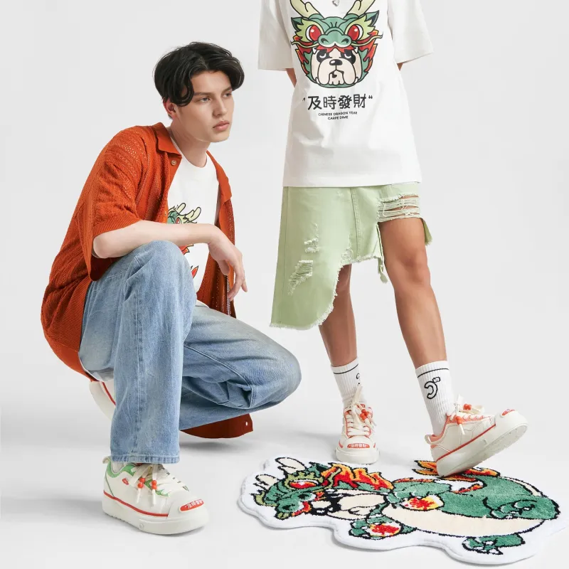UNNAMED FORCES Skateboard Shoes Unisex Low Top White-6