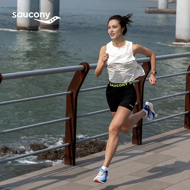 Saucony Endorphin Pro 4 Cushioning Anti Slip And Wear Resistant Low Top Carbon Plate Running Shoes Unisex White Blue-10