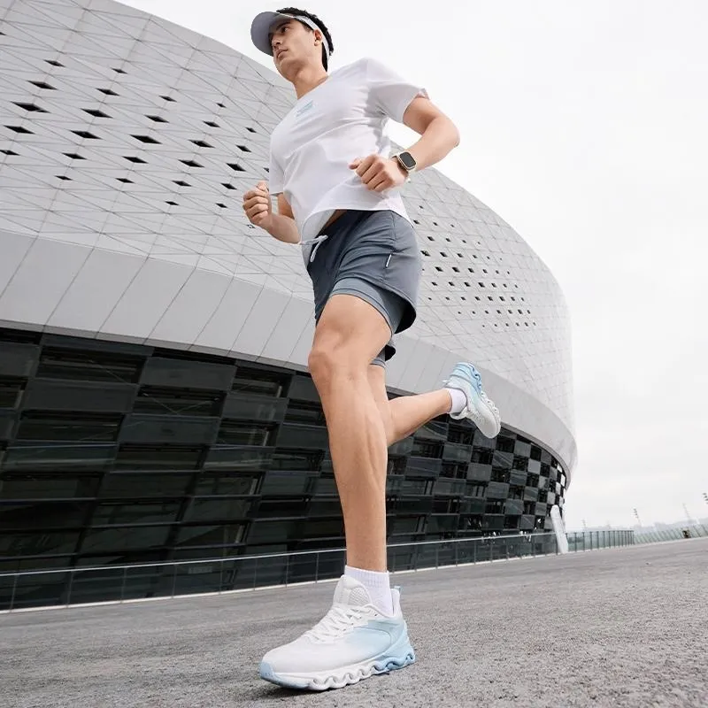 361° Cushioning Abrasion Resistant Lightweight Low Top Running Shoes Men's White Blue-11