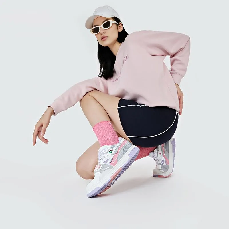 Kappa Slip Resistant, Abrasion Resistant, Lightweight Low Top Skateboard Shoes Women's White Pink-10