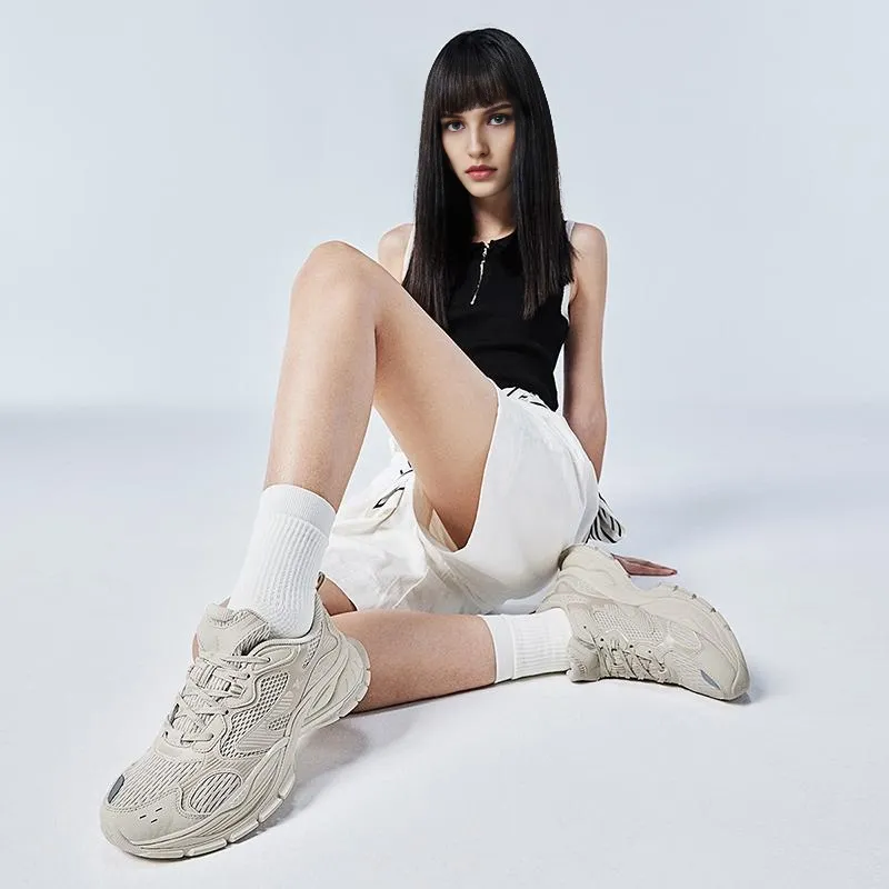 XTEP Basque Lightweight Height Increasing Coverage Low-Top Casual Shoes Women's Fresh Look Milk Cheese-7