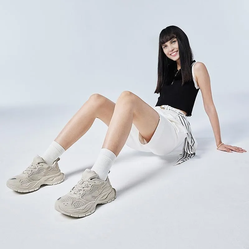 XTEP Basque Lightweight Height Increasing Coverage Low-Top Casual Shoes Women's Fresh Look Milk Cheese-8