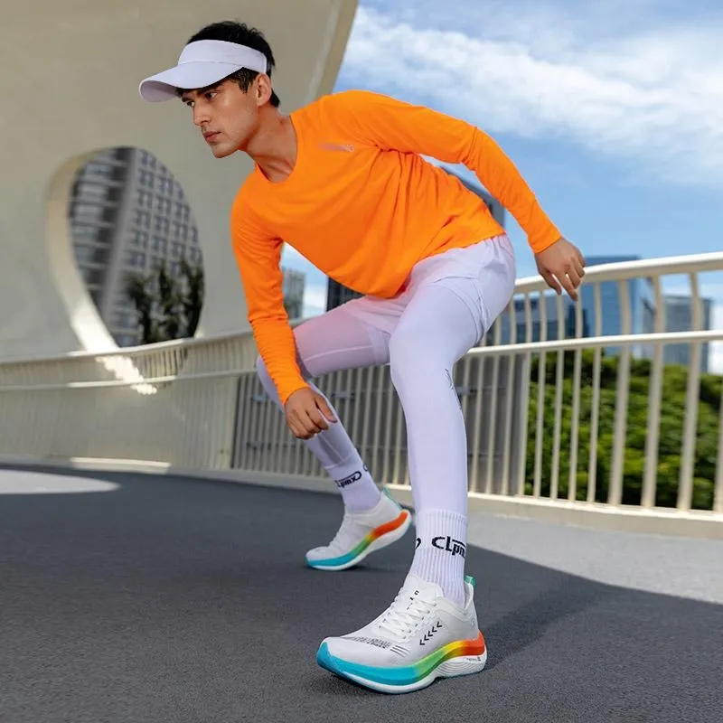 LPMX Breathable Lightweight Rebound Low Top Long Distance Running Running Shoes Men's White-7