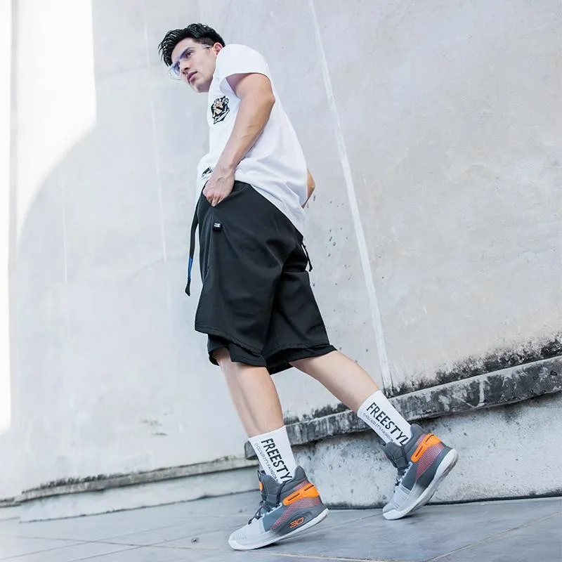 DD&OO Wear-Resistant Breathable Height Increasing High-Top Basketball Shoes Unisex White Gold-9