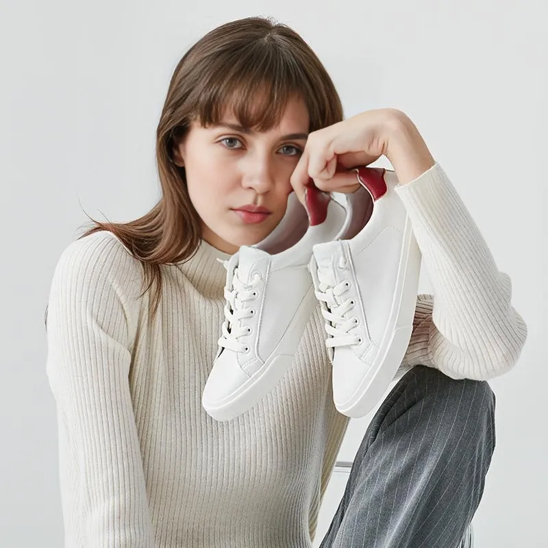 Rockfish White Sneaker Collection Stylish Skateboarding Shoes Women's Red Tail White-5