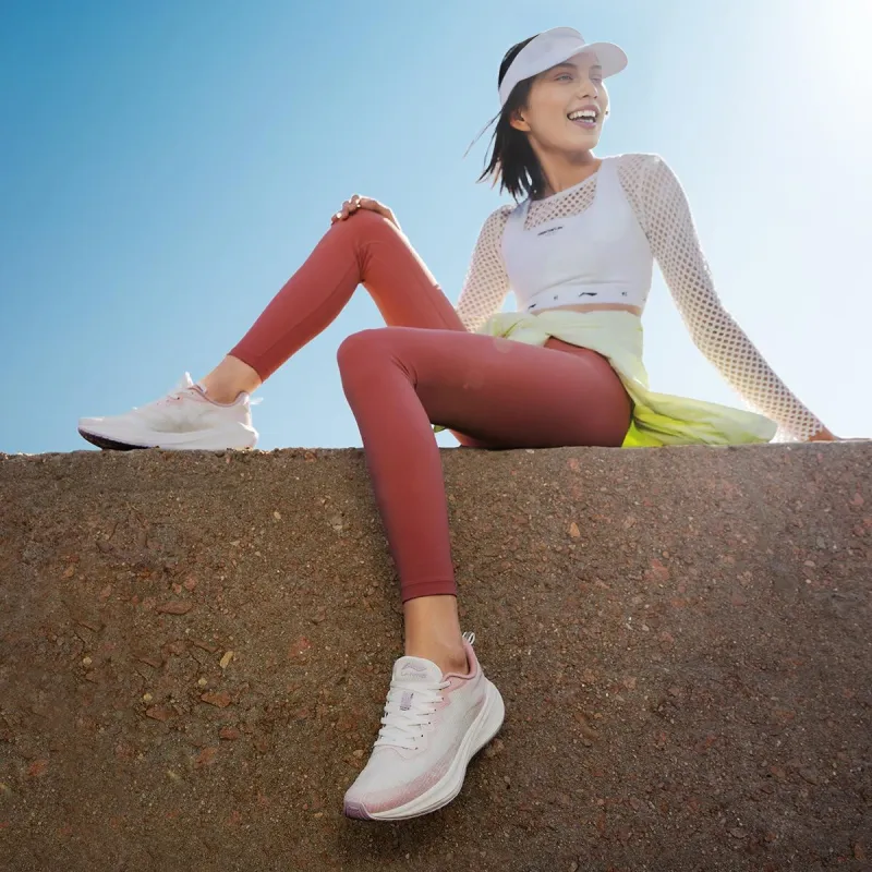LiNing Wuyue Slip Resistant, Abrasion Resistant, Breathable Low Top Casual Running Shoes Women's White Pink-5