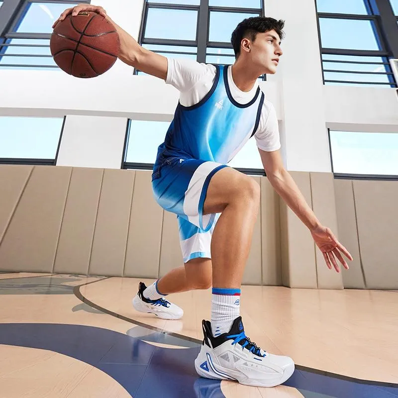PEAK Magic Horse 1.0 Basketball Shoes Men Mid Top White/Black/Blue-5