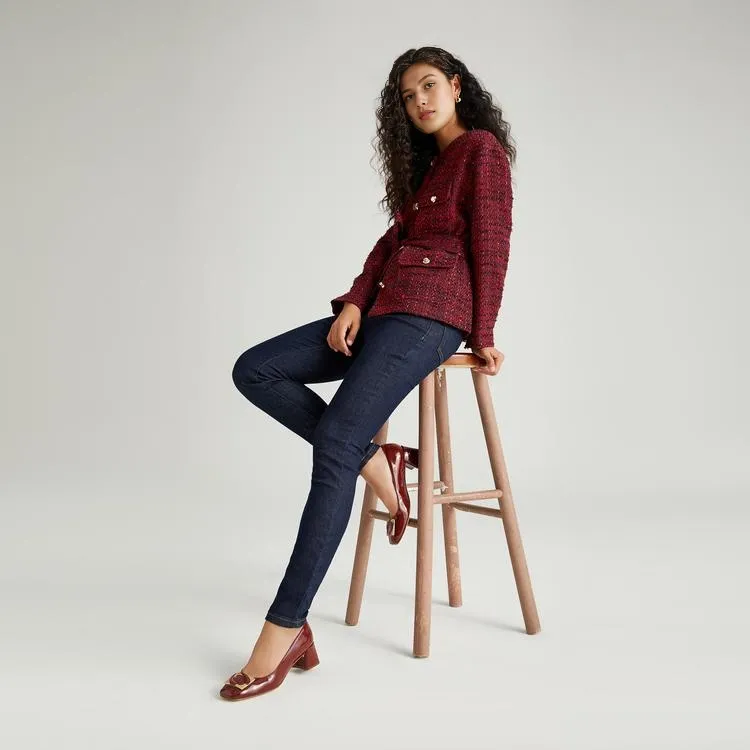 Clarks Casual Single Shoes Women's Dark Red-5