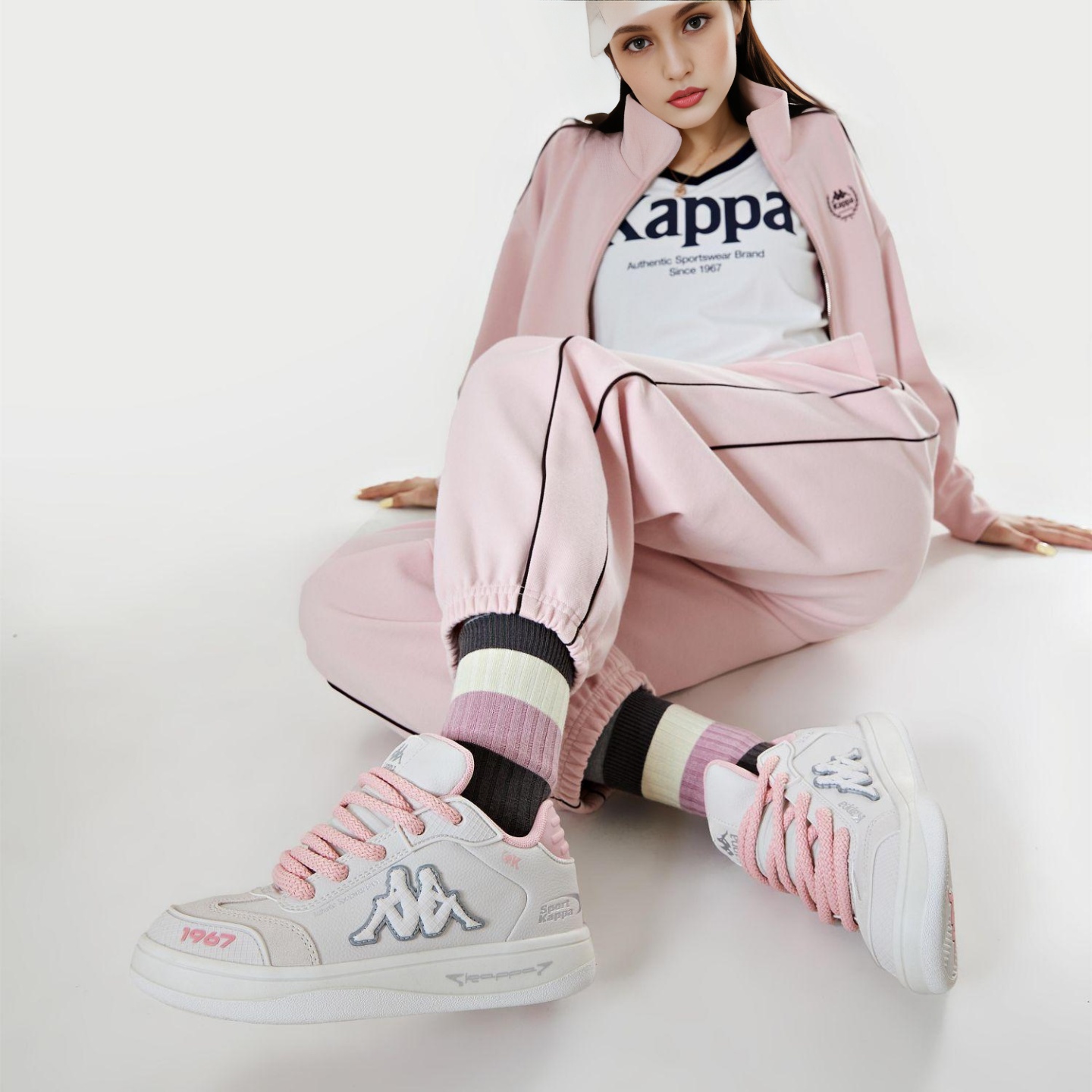 Kappa Low Top Skateboard Shoes Women's Pink Pink US W 7