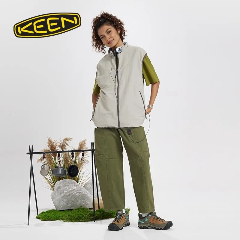 KEEN Targhee III WP Cushioned Slip Resistant Low Top Outdoor Shoes Women's Brown Blue-6