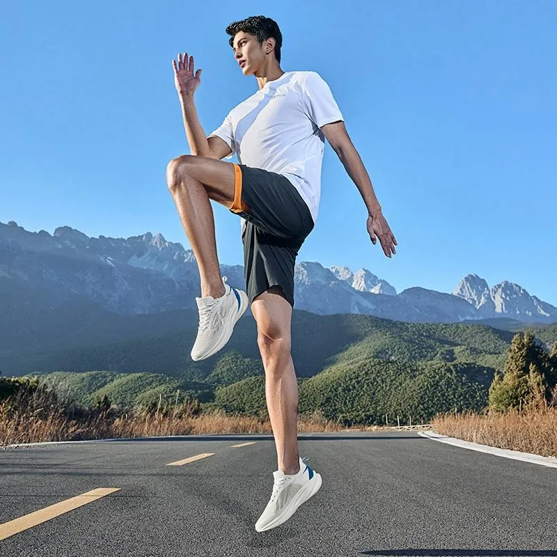Erke Wind Chase 2.0 V2 Cushioned Slip-Resistant Abrasion-Resistant Breathable Low-Top Running Shoes Men's White Blue-8