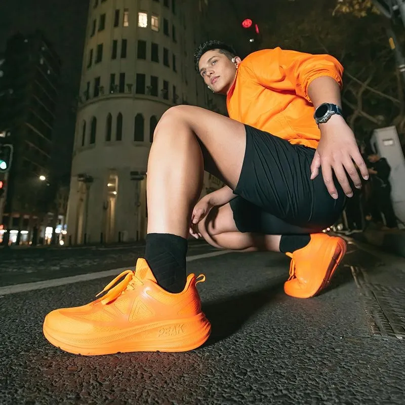 PEAK Cushioning Breathable Lightweight Rebound Low Top Running Shoes Men's Flame Tangerine-6