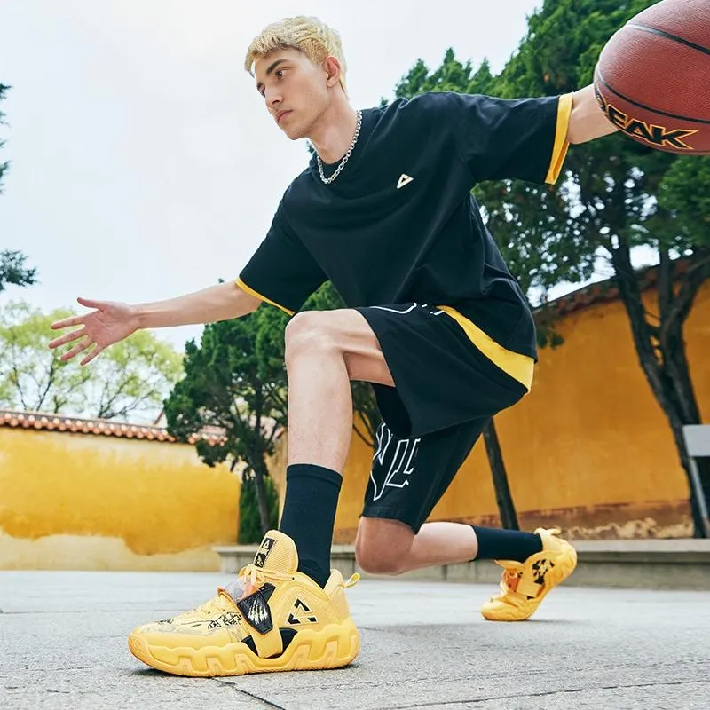 PEAK Basketball Shoes Men Low Top Persian Yellow-7