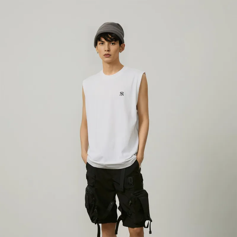 MLB Base Logo Tank Tops Unisex Ecru-4
