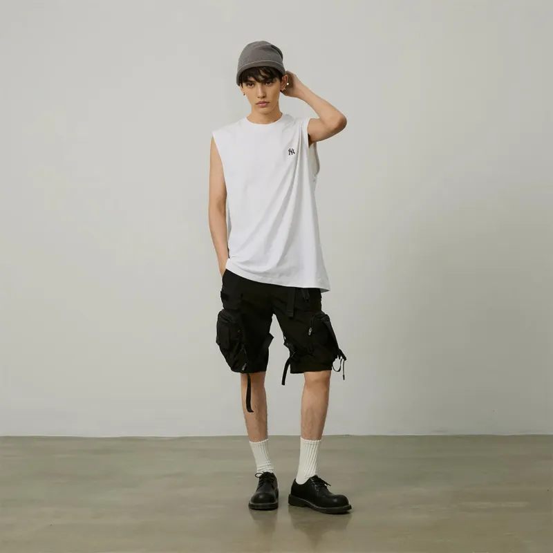 MLB Base Logo Tank Tops Unisex Ecru-6
