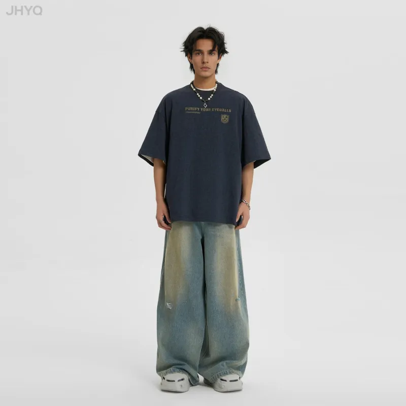 JHYQ Jeans Spring Fall Unisex Blue-2