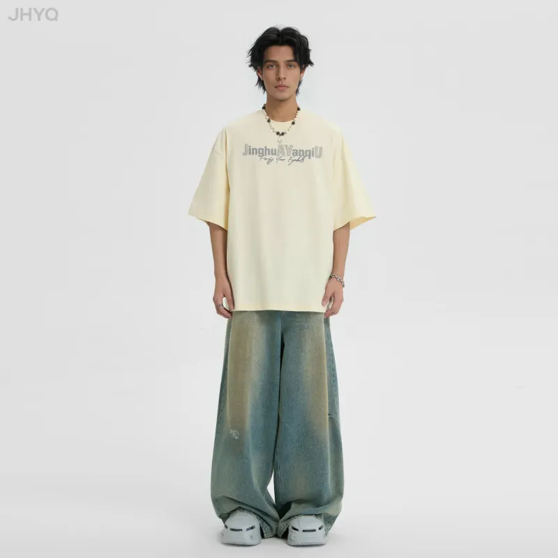JHYQ Jeans Spring Fall Unisex Blue-4