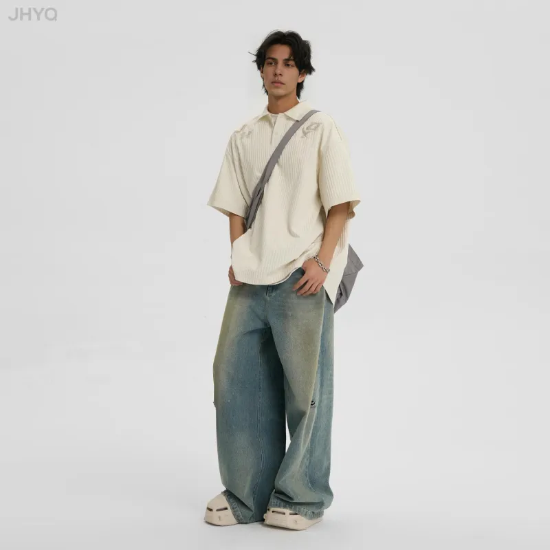 JHYQ Jeans Spring Fall Unisex Blue-6