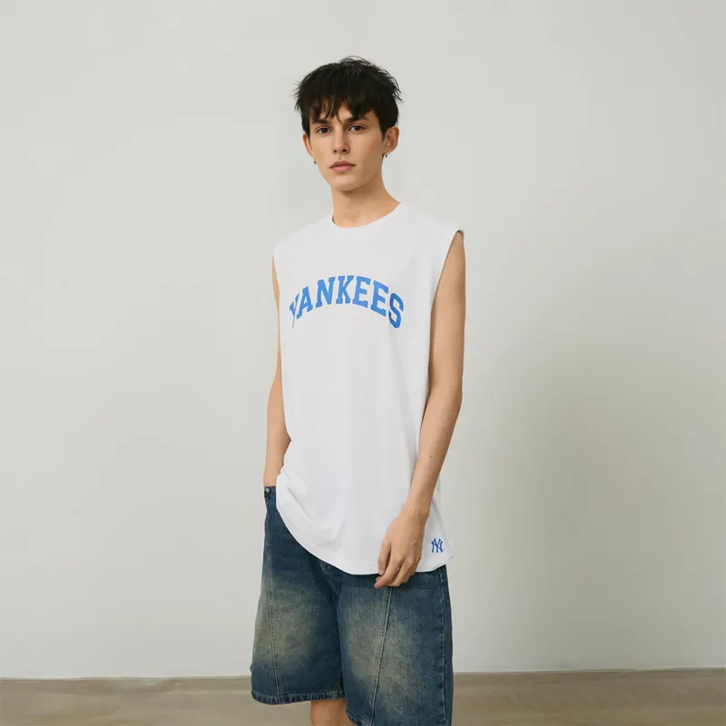 MLB New York Yankees Tank Tops Unisex Ecru-2