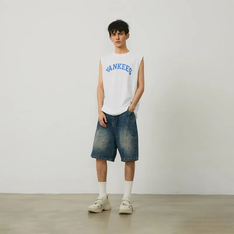 MLB New York Yankees Tank Tops Unisex Ecru-4