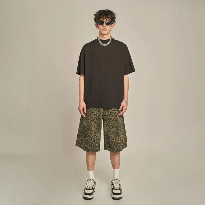MT99 Casual Shorts Unisex Leopard Print-3
