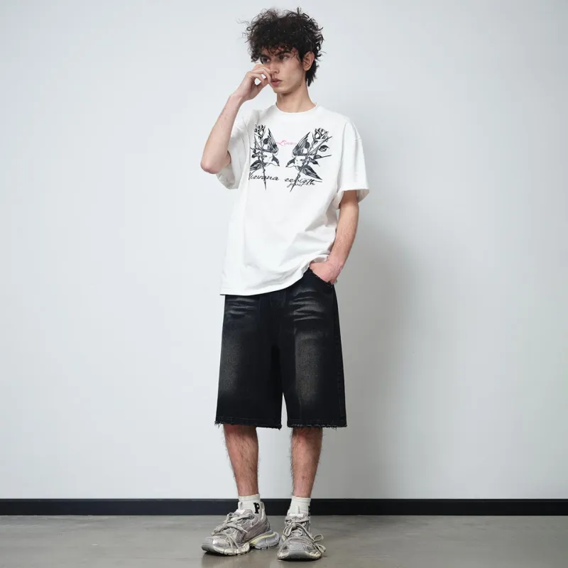 PASET Denim Shorts Unisex Black-3