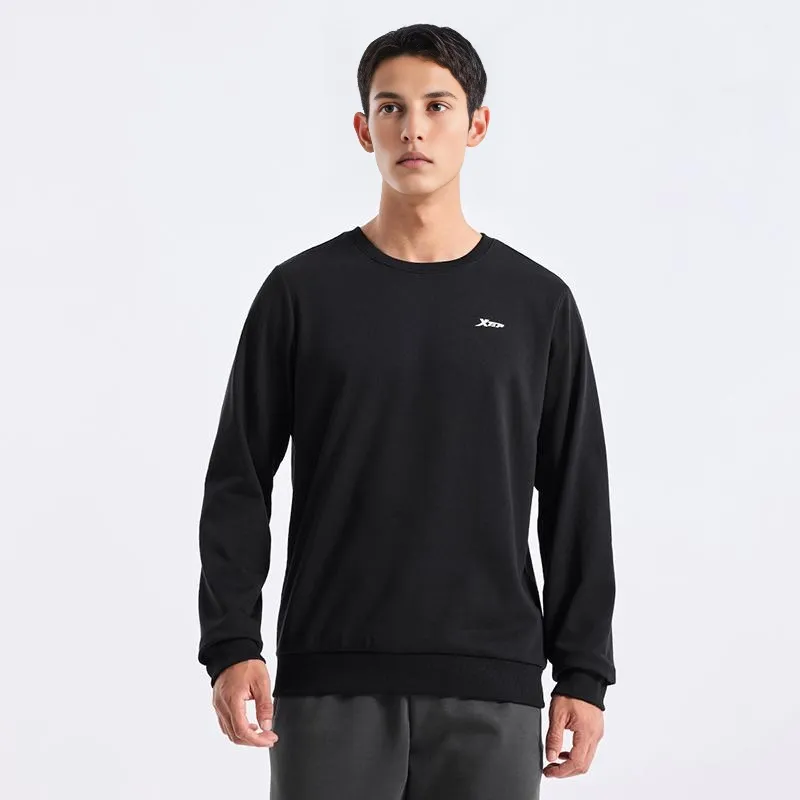XTEP Casual Long Sleeved Sweatshirt Jet Black Men's-2
