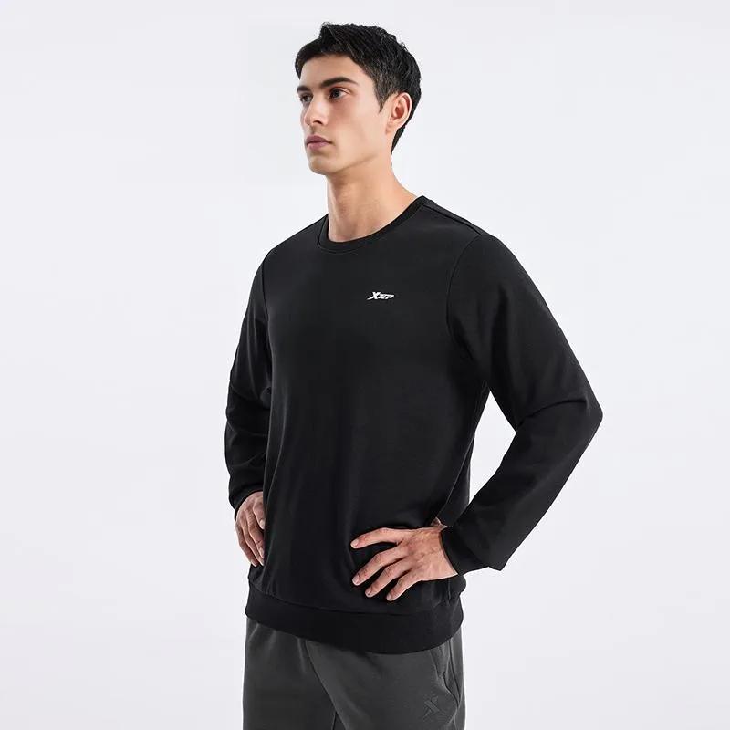 XTEP Casual Long Sleeved Sweatshirt Jet Black Men's-3