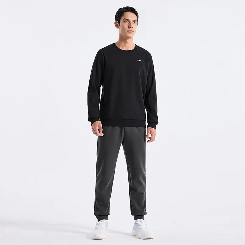XTEP Casual Long Sleeved Sweatshirt Jet Black Men's-5