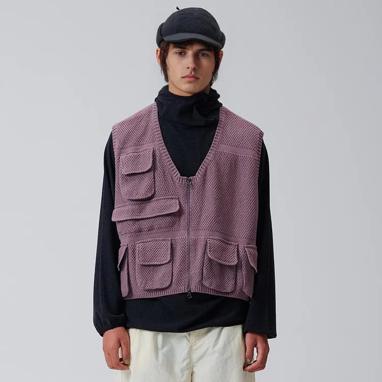 BUTTBILL Knitted Fabric Vest For Outdoor Unisex-1