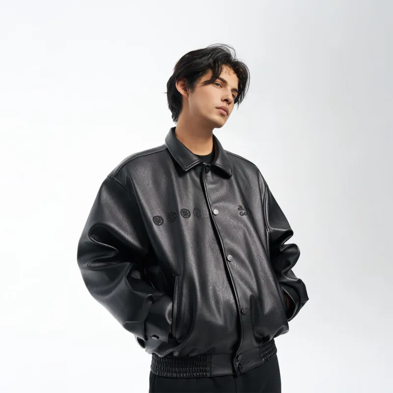 AFGK x CLOTTEE Leather Jacket Unisex Black-2