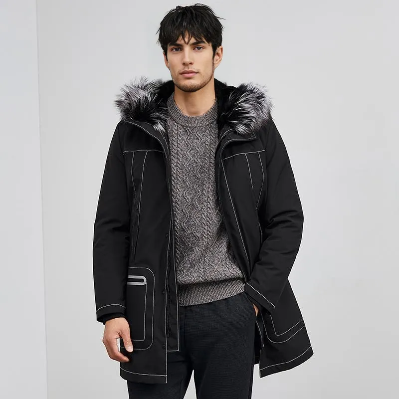 SINBOS Parka Coats Men Black-2